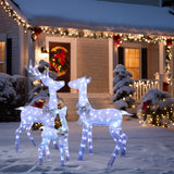 Christmas Deer Family Holiday Decor with Lighted, Set of 3