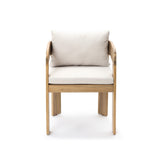 Set of 2 Modern Solid Wood Armchairs with Cushions