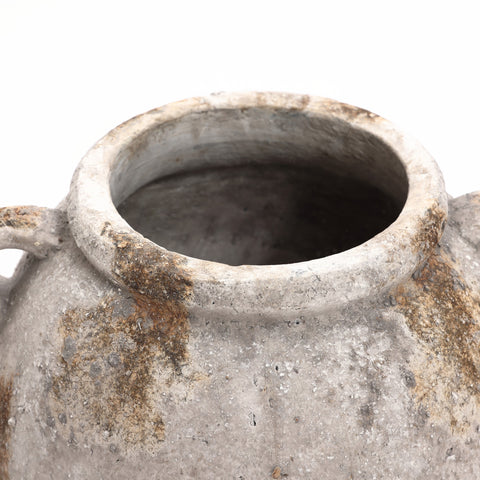 Mottled rustic Terracotta jug vase with 2 handles, 11.8"