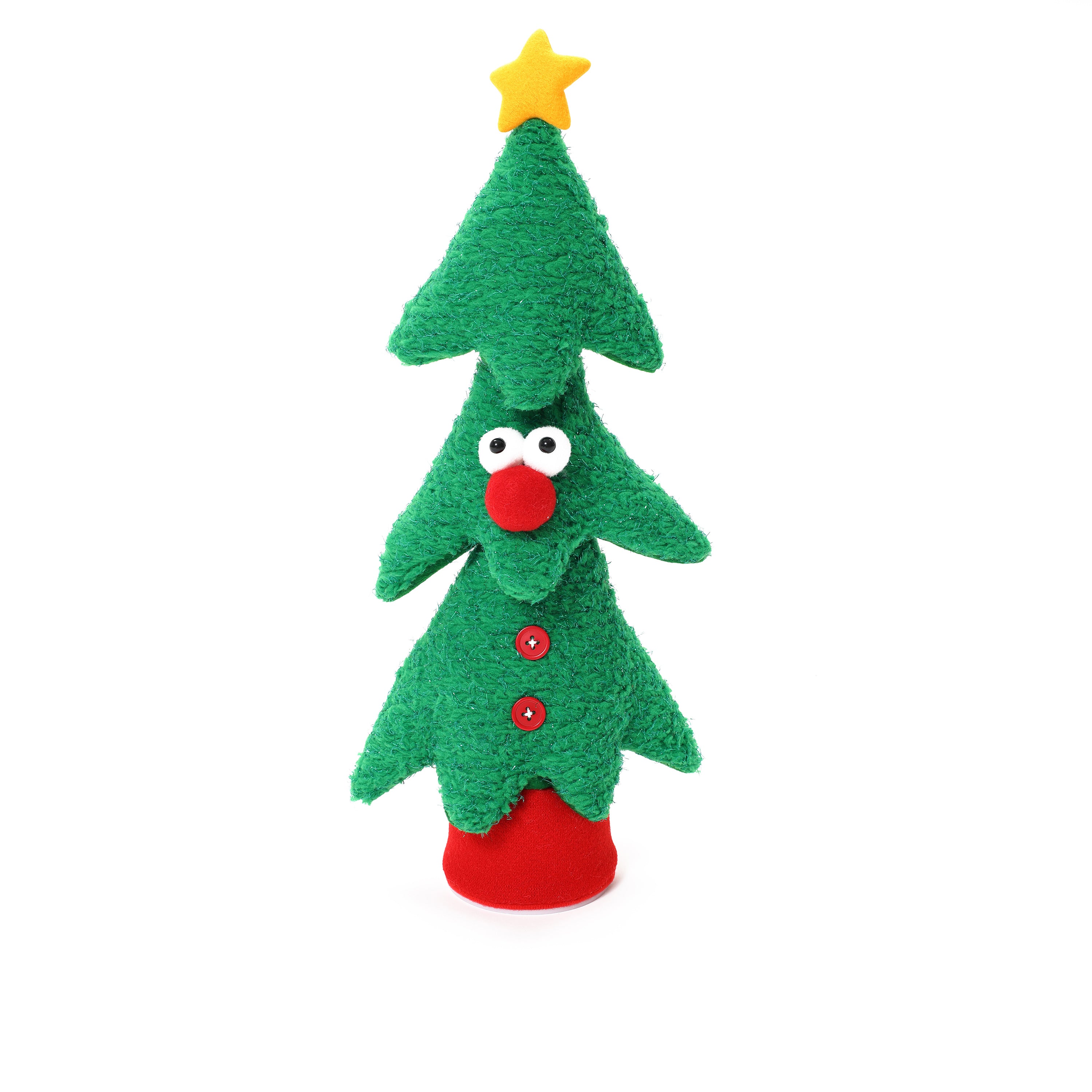 Animated-singing-plush-green-Christmas-tree-decoration-creates-a-festive-atomsphere