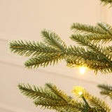 Pre-Lit Green Fir Christmas Tree with Round Pot,5.5Ft