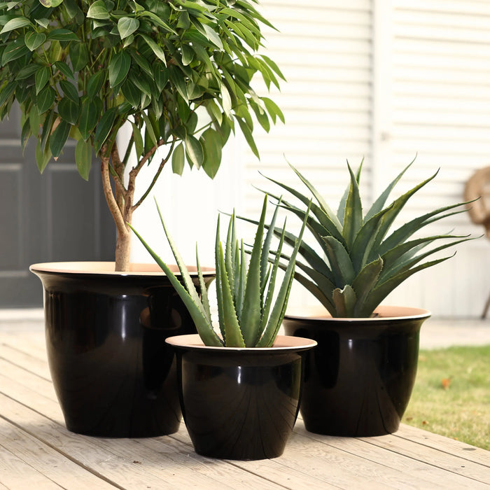 Avalon Glazed Planter Set | Perfect for Indoors and Outdoors