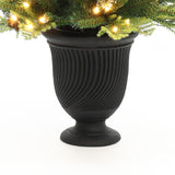 Pre-Lit Pine Christmas Tree with Black Potted,4.5Ft