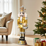 Christmas Soldier Nutcracker Holiday Decor with Wreath, 3FT