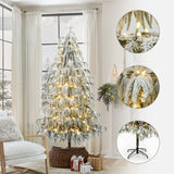 Pre-Lit Slim Cedar Christmas Tree with Stand,6.5ft