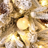 Pre-Lit Snowy Christmas Tree with Metal Base- Set of 3
