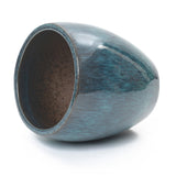 Blue Glazed Round Ceramic Planter Pot, Small Pots for Plants with Drainage Hole 12'' Dia