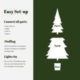 Pre-Lit Flocked Pine Christmas Tree with  Silver Pot,5ft