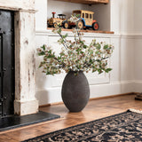 Oval Antique Brown Vase, 15.8'' H