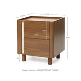 Brown Nightstand with 2 Drawers, 21.6'' H