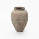 Old-World Gray with Brown Round Terracotta Vase,17.4''