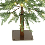 Pre-Lit Green Artificial Trees Christmas with Stand-Set of 3