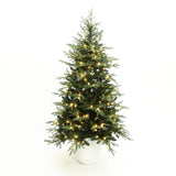 Pre-Lit Green Artificial Christmas Tree with Potted, 6.9Ft
