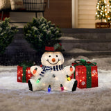 Christmas Outdoor Snowman Decoration with Lights, 1.25ft