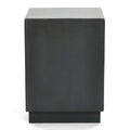 dark grey cement cubic outdoor end table