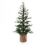 Pre-Lit Green Evergreen Christmas Tree with Potted,3.9Ft