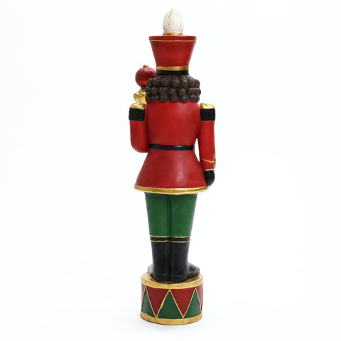 Traditional nutcracker king in red with lights, 3ft tall