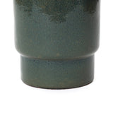 Deep Green Round Ceramic Planter Pot, Modern Indoor Outdoor Pot for Plants with Drainage 12'' Dia