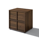 Modern Wood Storage End Table with 2-Drawers,Walnut