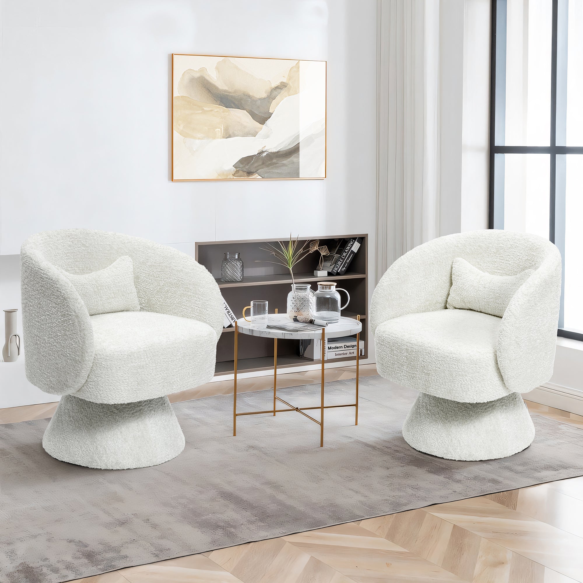 set-of-2-luxenhome-cocoon-boucle-arm-chair-metal-frame-end-table-in-between