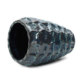 Tall Ceramic Planter Pot for Indoor Outdoor Plants with Drainage Hole, Blue 14''