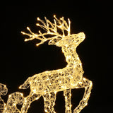 Sleigh Reindeer Holiday Decoration with Lights, Set of 2