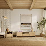 Modern Wood Storage End Table with with Faux Marble Top,Oak