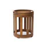 Acacia Wood Outdoor Side Table with Removable Tray Top, 22.4'' H