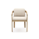 Acacia Wood Outdoor Accent Chair with Cushion