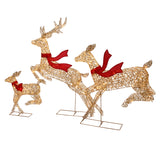 Champagne Gold Christmas Deer Family Decoration, Set of 3