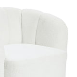 Amber ivory boucle swivel barrel accent chair