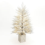 Pre-Lit Snowy Christmas Tree with MgO Crate ,5Ft