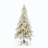 Pre-Lit Flocked Sweeping Christmas Branches Tree,7.5Ft