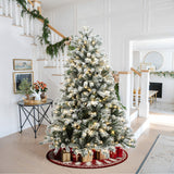 Pre-Lit Flocked Full Fir Artificial Christmas Tree, 6ft