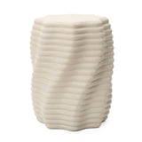 Beige Sculptural Outdoor Side Table for Patio, 18.3'' H