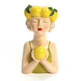 Lady lemons ceramic sculpture vase