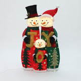 Christmas Lighted with JOY Snowman Family Yard Decoration,39.4''