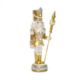 Christmas Soldier Nutcracker in Silver & Gold with Lights, 2 ft