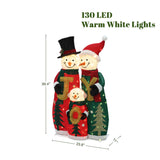 Christmas Lighted with JOY Snowman Family Yard Decoration,39.4''