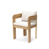 Set of 2 Modern Solid Wood Armchairs with Cushions