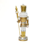 Christmas Soldier Nutcracker in Silver & Gold with Lights, 2 ft