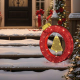 Bell lighted wreath outdoor christmas decoration, 1.9 ft tall