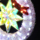 Christmas Tinsel Ornament Holiday Decoration with Lights，2ft