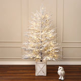 Pre-Lit Snowy Christmas Tree with MgO Crate ,5Ft