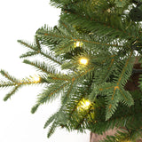 Pre-Lit Green Evergreen Christmas Tree with Potted,3.9Ft