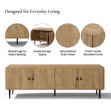 Mira Modern Oak TV Stand with Storage for TVs up to 70''