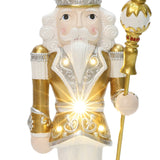 Christmas Soldier Nutcracker in Silver & Gold with Lights, 2 ft