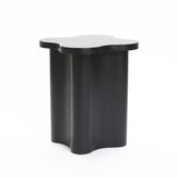 Black Side Table with Petal-Shaped Design, 20.3'' H