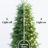 Pre-Lit Green Artificial Cedar Christmas Tree,6ft