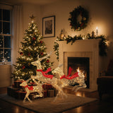 Champagne Gold Christmas Deer Family Decoration, Set of 3